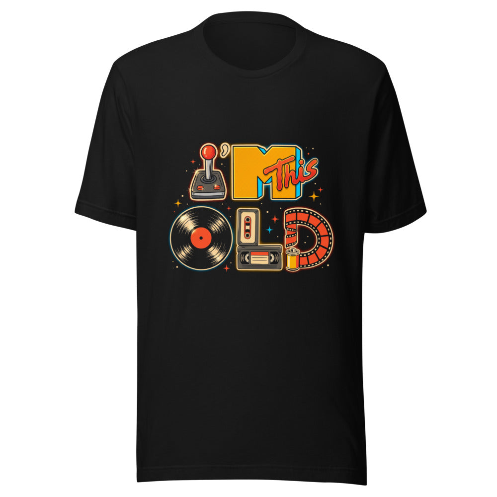 Playera I'm This Old Retro Joystick Vinyl VHS - Frente grande
