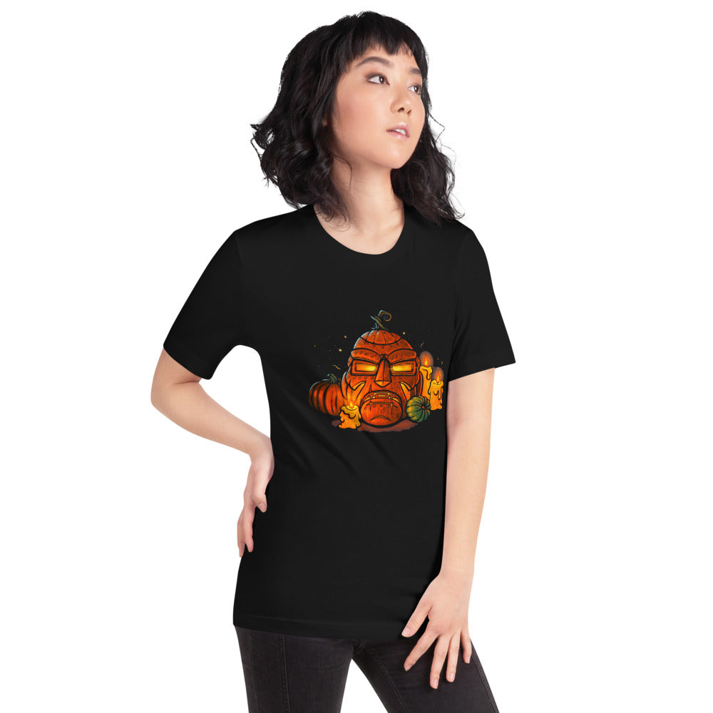 Playera Iron Mask Jack O Lantern Candles - Modelo femenina