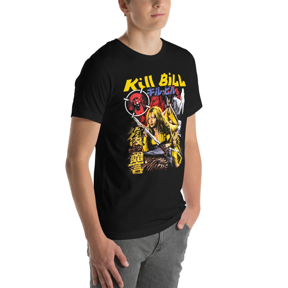 Playera Kill Bill The Bride Yellow Jumpsuit - Modelo masculino lateral