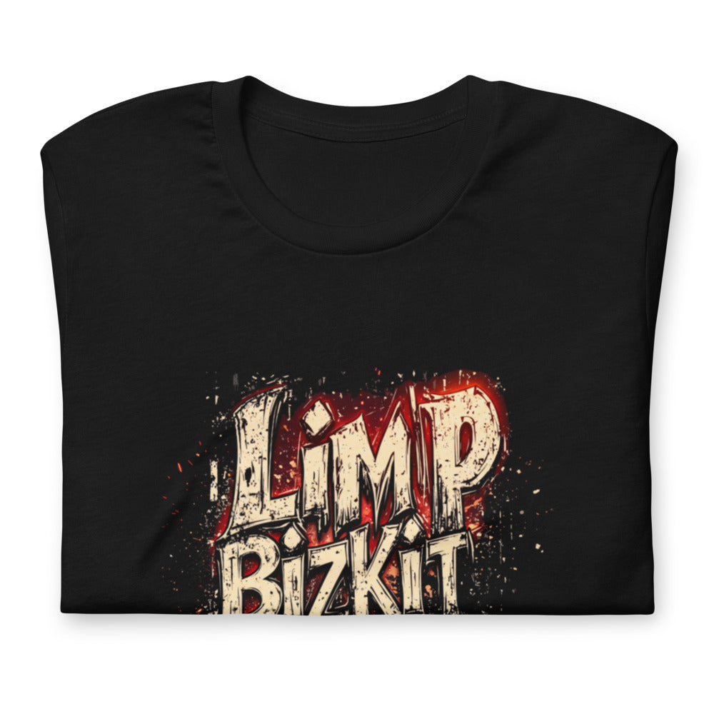 Playera Limp Bizkit Grunge Drip Red Glow - Doblado