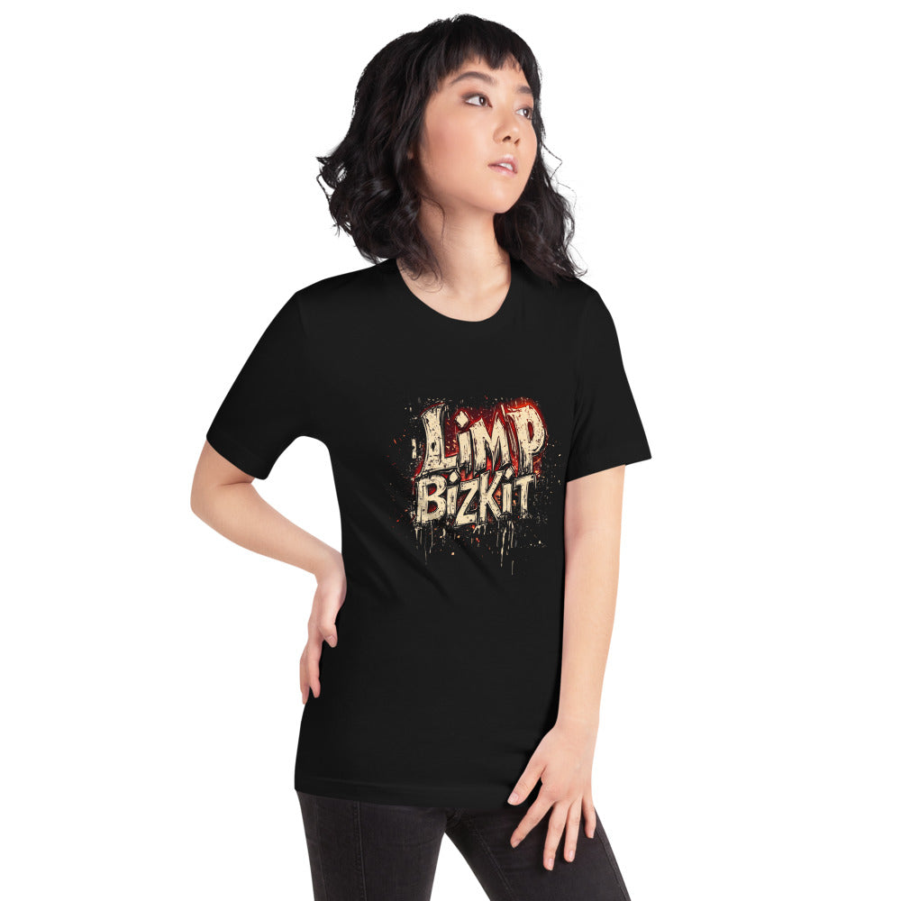 Playera Limp Bizkit Grunge Drip Red Glow - Modelo femenina