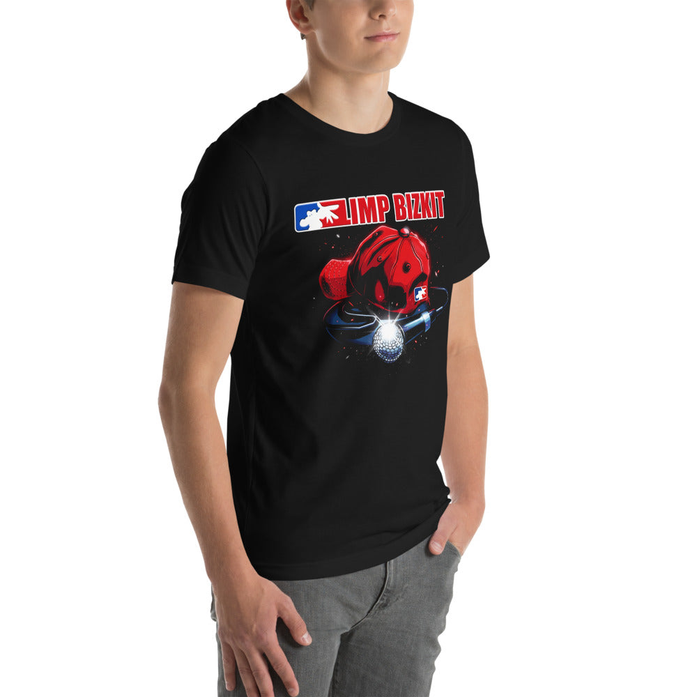 Playera Limp Bizkit Red Cap Microphone - Modelo masculino lateral