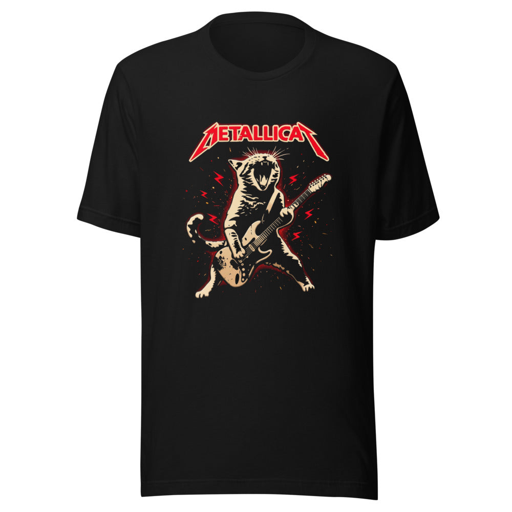 Playera Metallicat Screaming Cat Electric Guitar - Frente grande