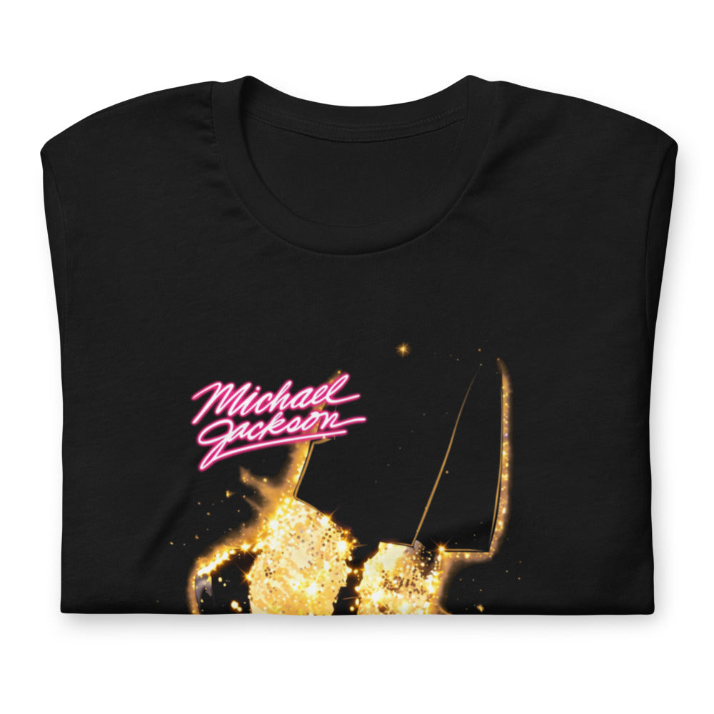 Playera Michael Jackson Glitter Socks Neon Pink - Doblado