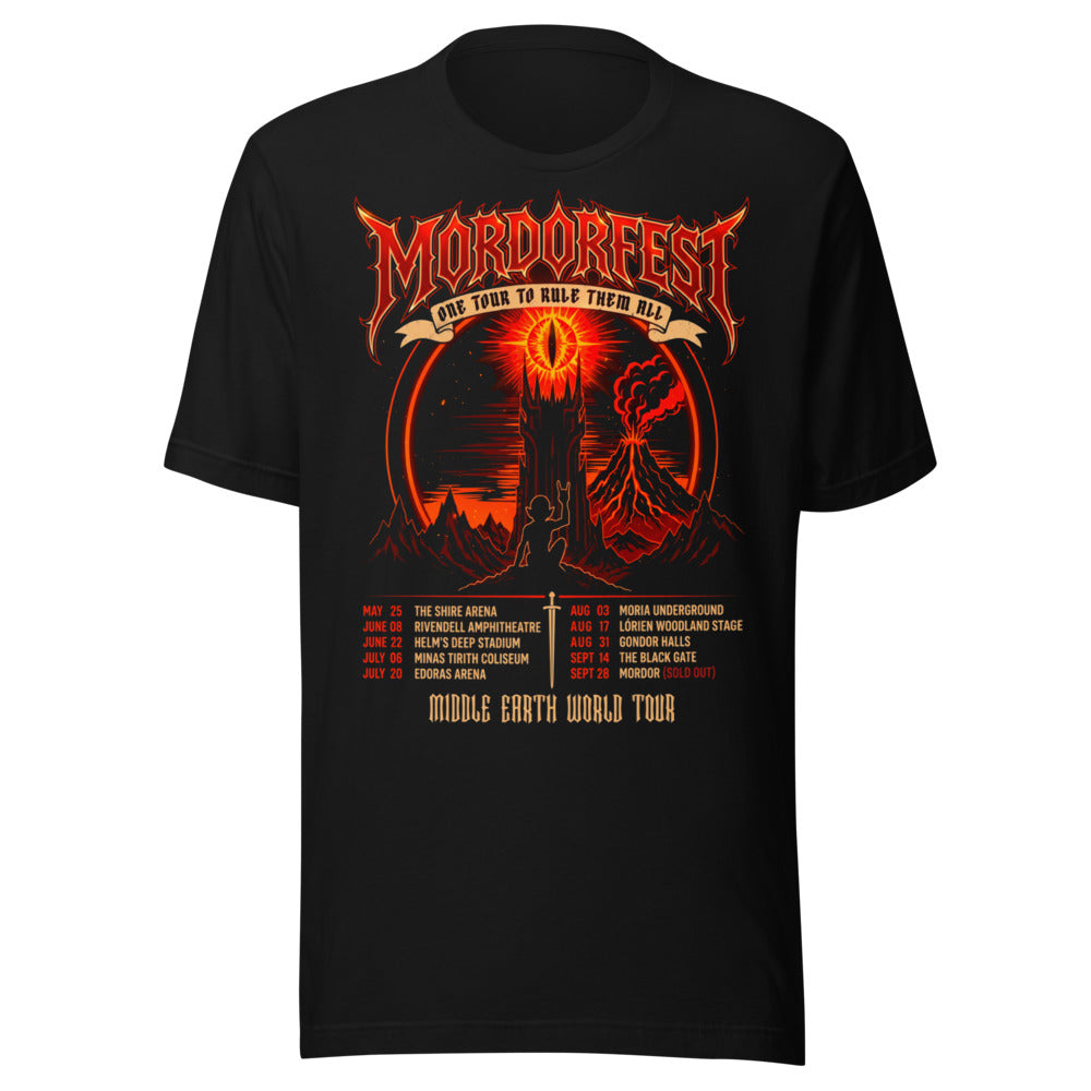Playera Mordorfest One Tour To Rule Them All - Frente grande
