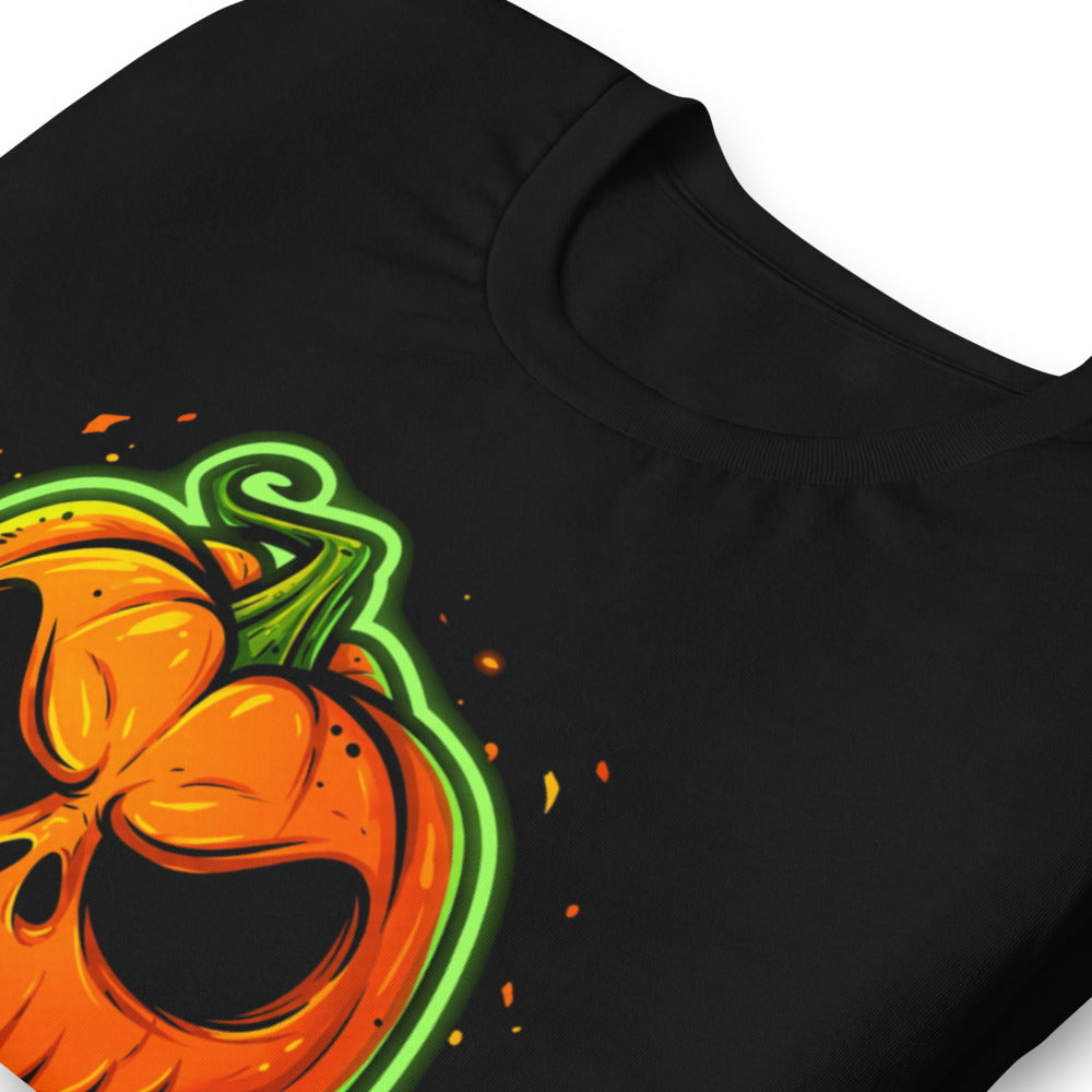 Playera Neon Green Skull Jack O Lantern - Doblado zoom