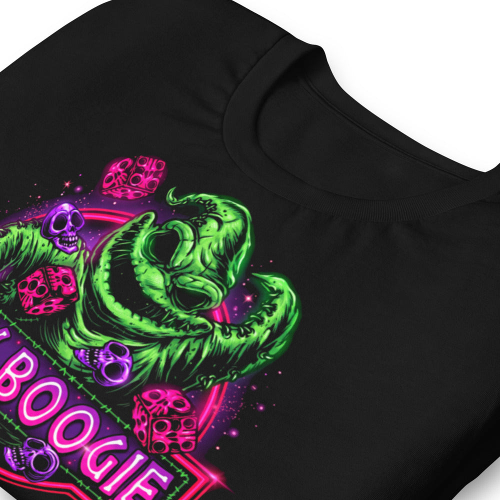 Playera Oogie Boogie Lets Boogie Neon Dice - Doblado zoom