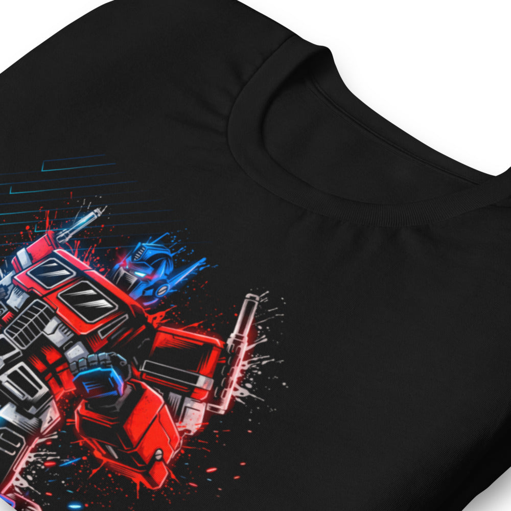 Playera Optimus Prime Neon Paint Splatter - Doblado zoom