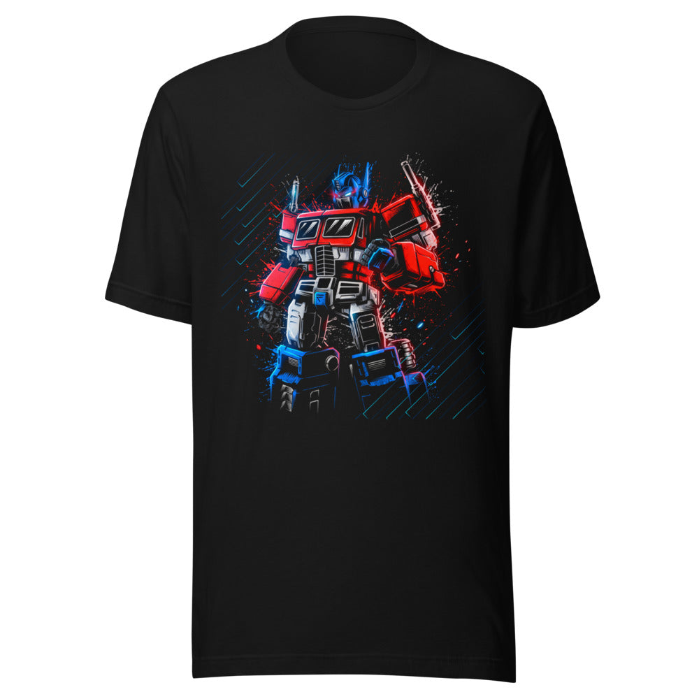Playera Optimus Prime Neon Paint Splatter - Frente grande