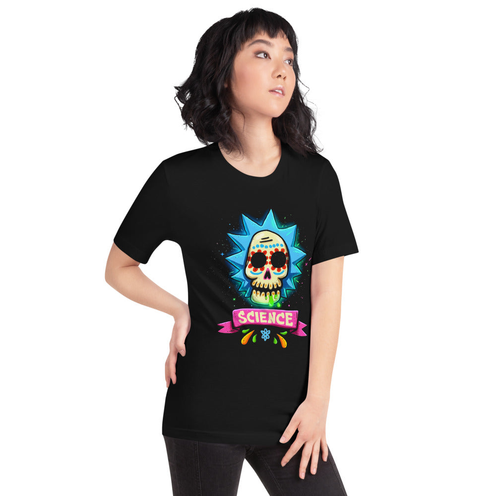 Playera Rick Sanchez Sugar Skull Science - Modelo femenina