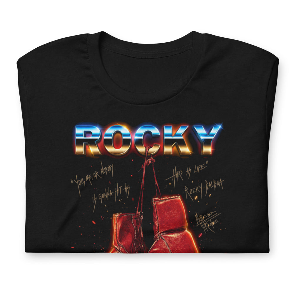 Playera Rocky Balboa Hard As Life Boxing Gloves - Doblado