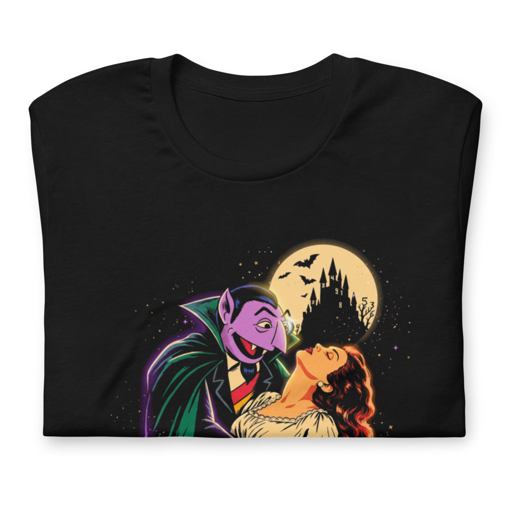 Playera Sesame Street Count Von Count Vampire Moon - Doblado