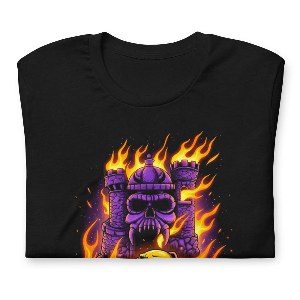 Playera Skeletor Castle Grayskull Flames - Doblado