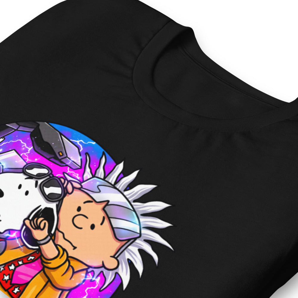 Playera Snoopy Marty Charlie Brown Doc DeLorean - Doblado zoom