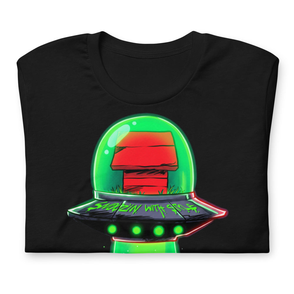 Playera Snoopy UFO Snoozin With Style - Doblado