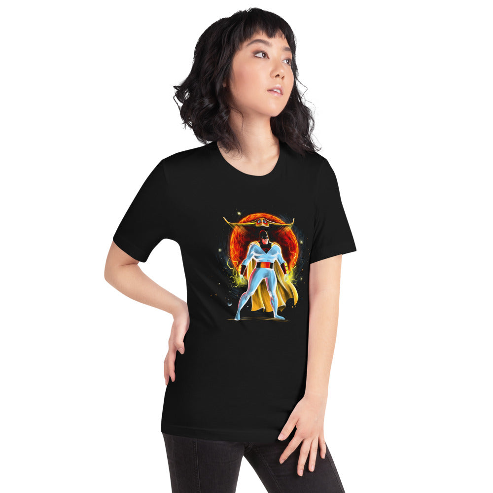 Playera Space Ghost Red Sun Cosmic - Modelo femenina