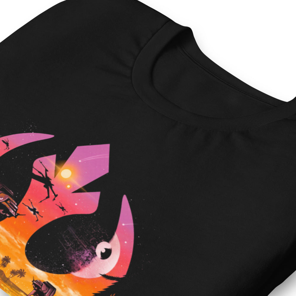 Playera Star Wars Rebel Emblem Death Star Sunset - Doblado zoom