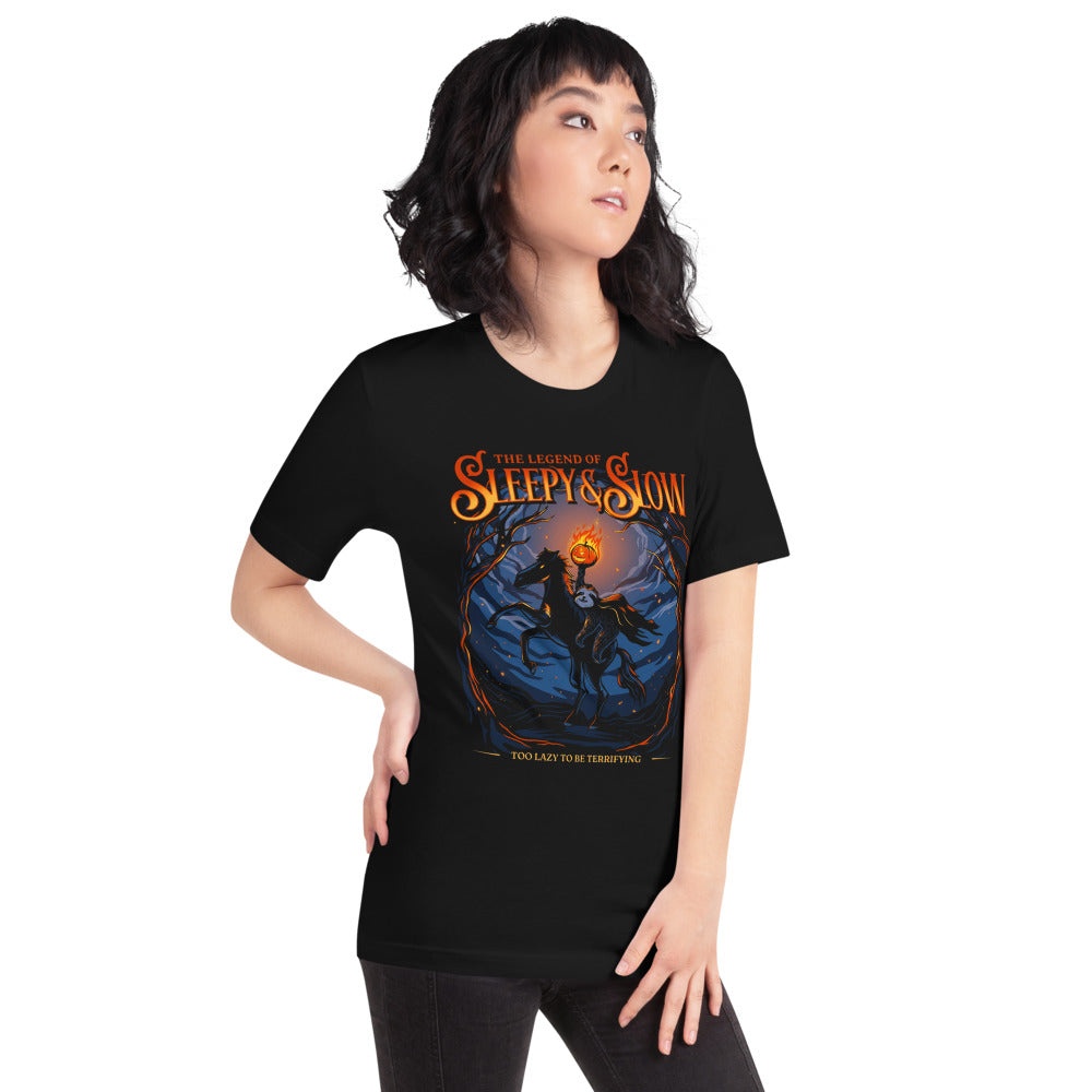 Playera The Legend Of Sleepy And Slow Sloth - Modelo femenina