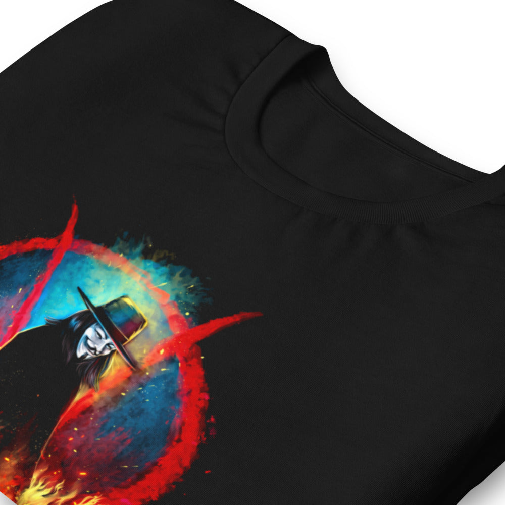 Playera V For Vendetta Burning Big Ben Red V - Doblado zoom
