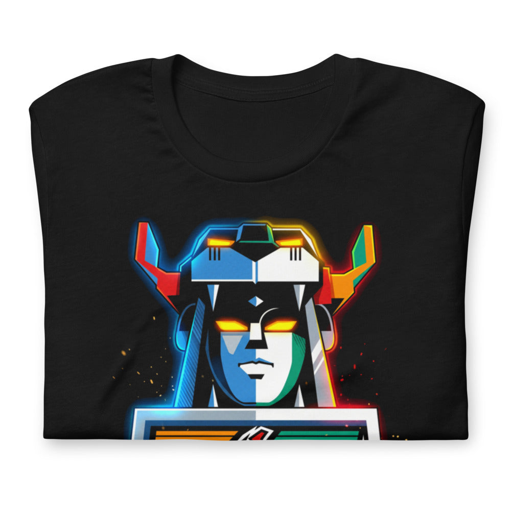 Playera Voltron Neon Robot Head Yellow Eyes - Doblado