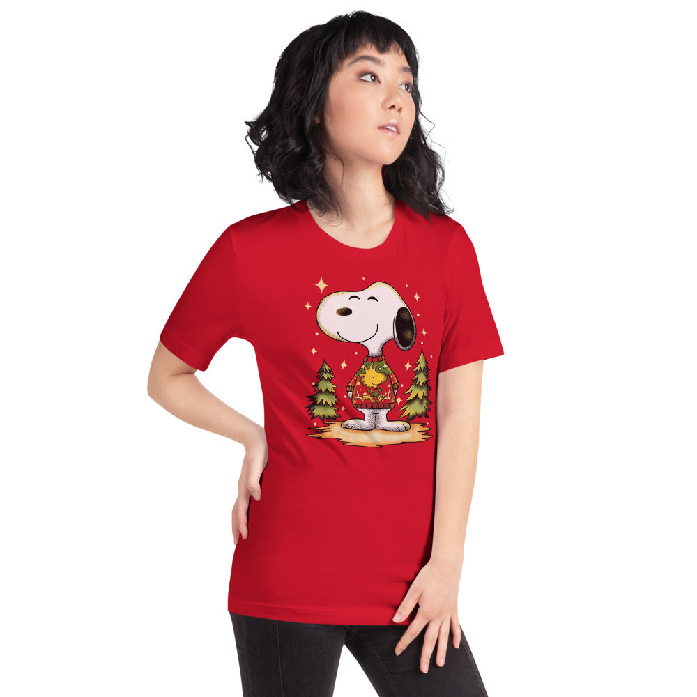 Playera Beagle de Navidad - Modelo femenina