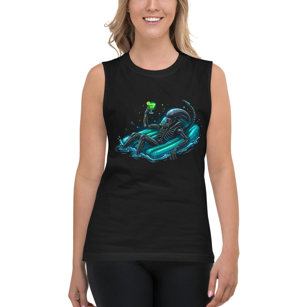 Sin Mangas Alien Xenomorph Pool Float Green Cocktail - Modelo femenina