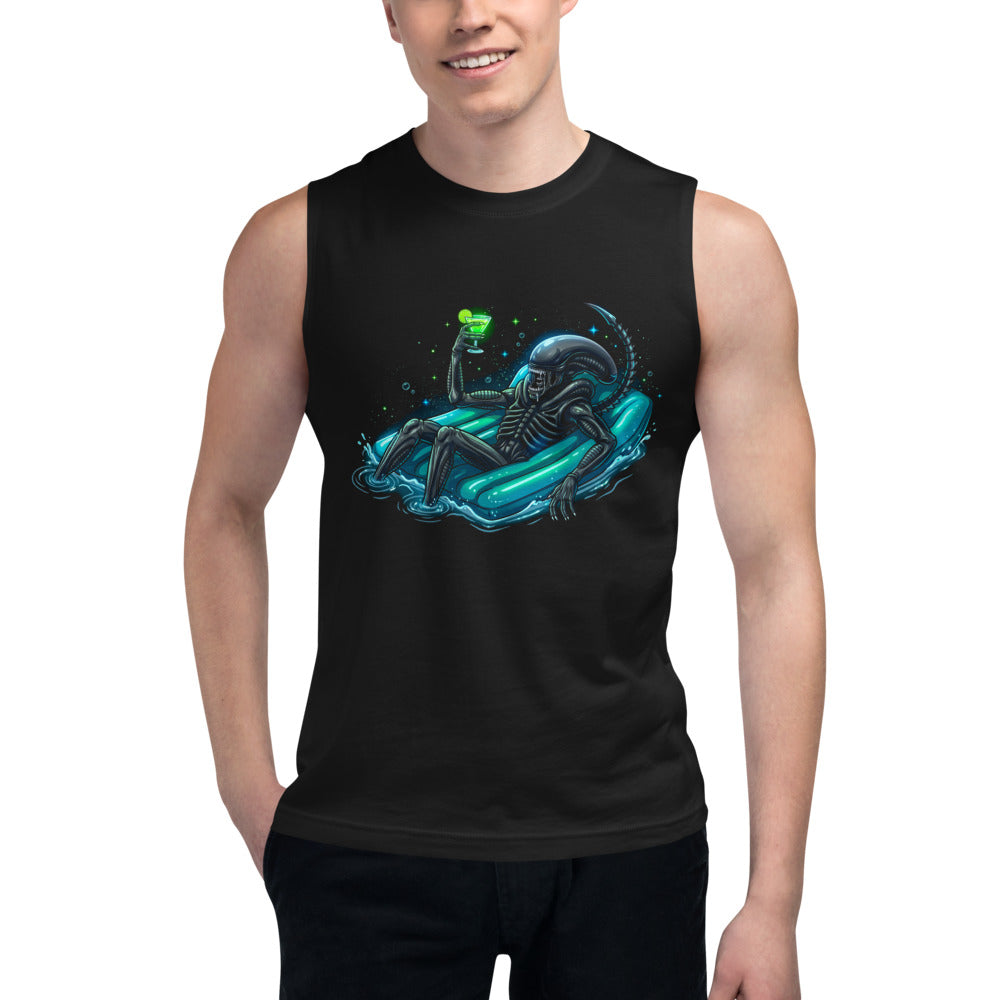 Sin Mangas Alien Xenomorph Pool Float Green Cocktail - Modelo masculino
