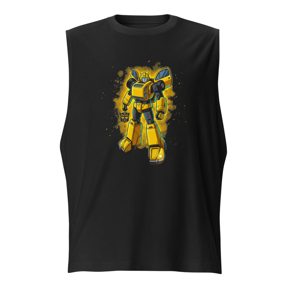Sin Mangas Bumblebee Autobot Yellow Glow Dust Cloud - Frente