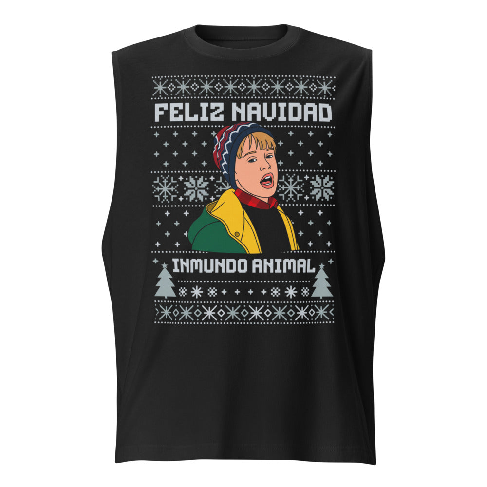 Sin Mangas Feliz Navidad Inmundo Animal Suéter Feo - Frente