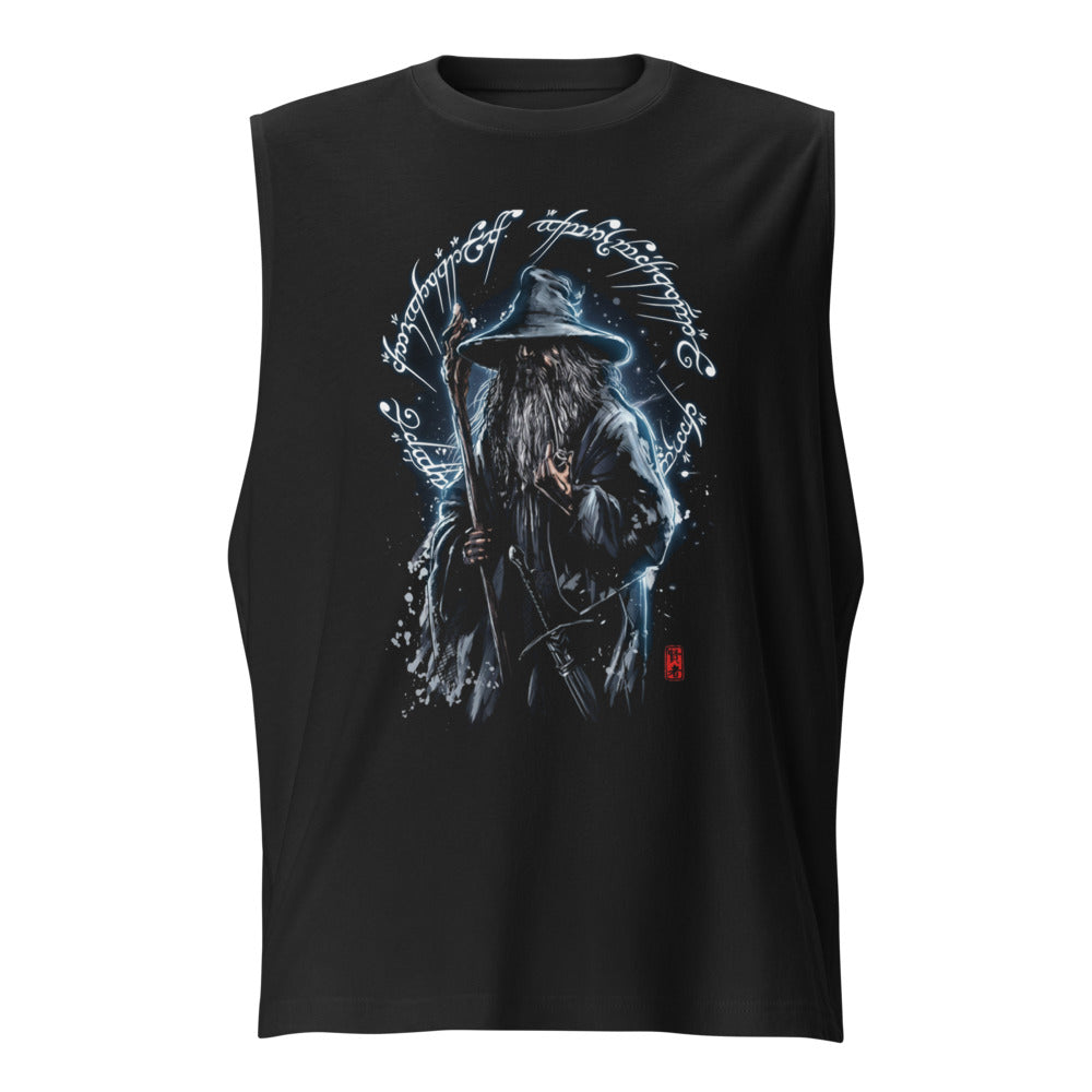 Sin Mangas Gandalf The Grey One Ring Script - Frente