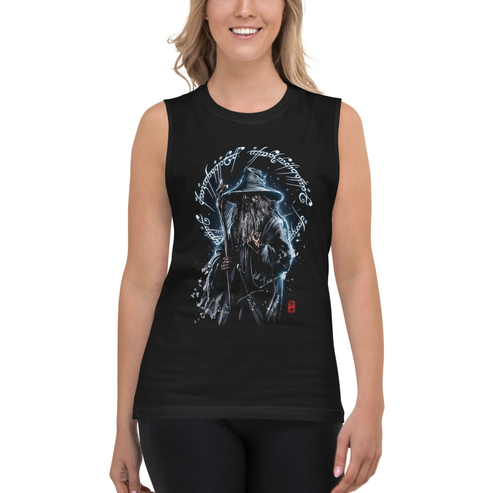 Sin Mangas Gandalf The Grey One Ring Script - Modelo femenina