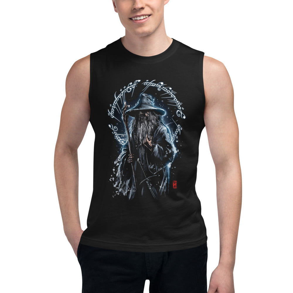 Sin Mangas Gandalf The Grey One Ring Script - Modelo masculino