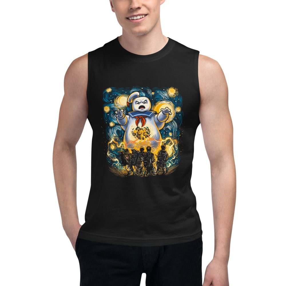 Sin Mangas Ghostbusters Stay Puft Starry Night - Modelo masculino