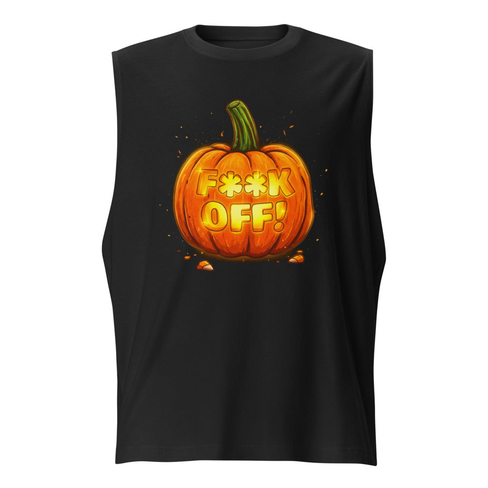 Sin Mangas Glowing Jack O Lantern Halloween Humor - Frente