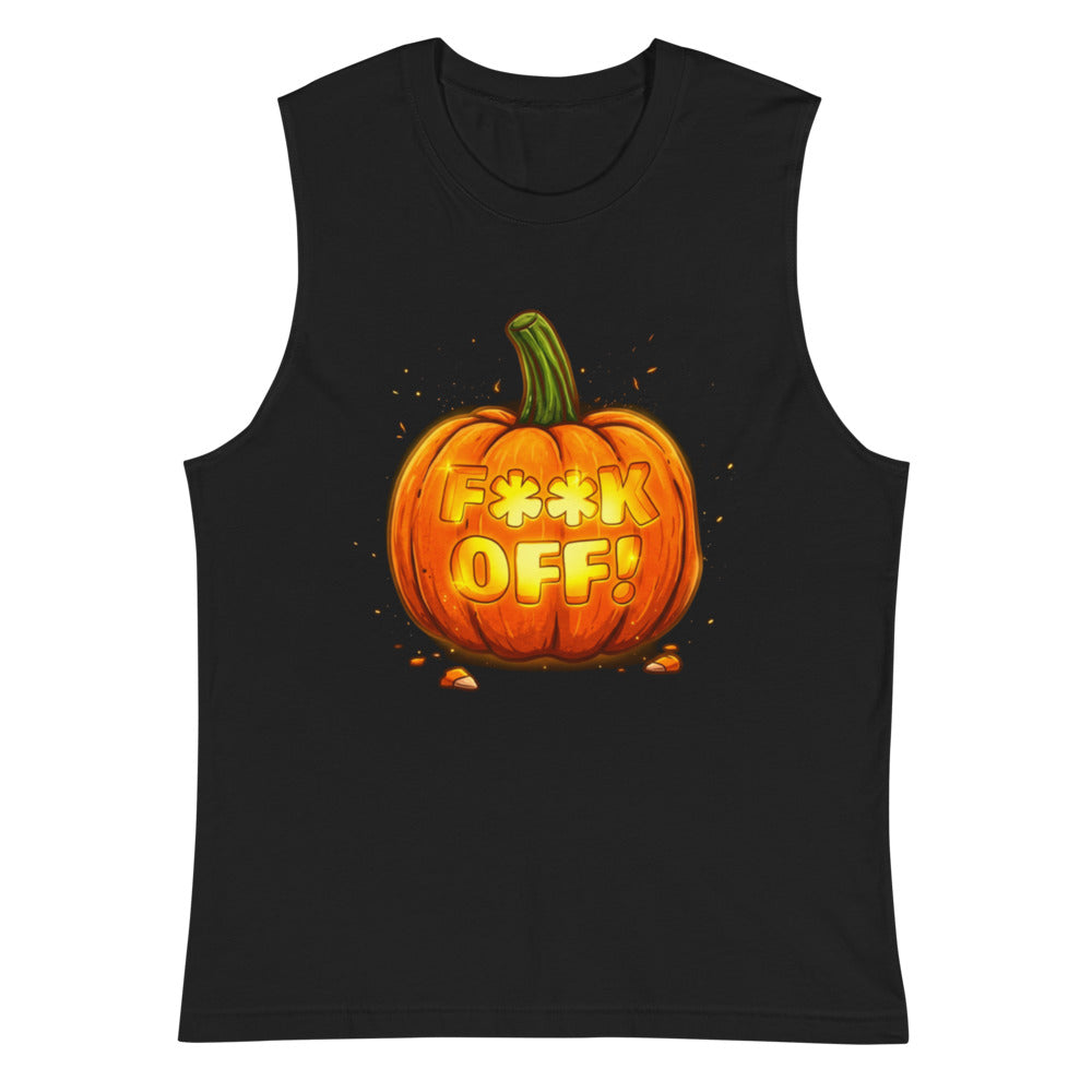Sin Mangas Glowing Jack O Lantern Halloween Humor - Plano