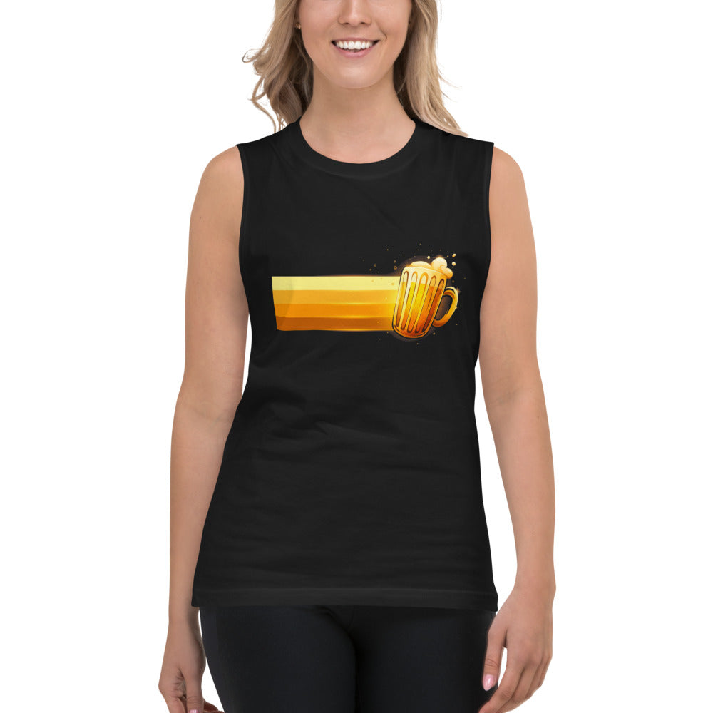Sin Mangas Golden Beer Mug Foam - Modelo femenina