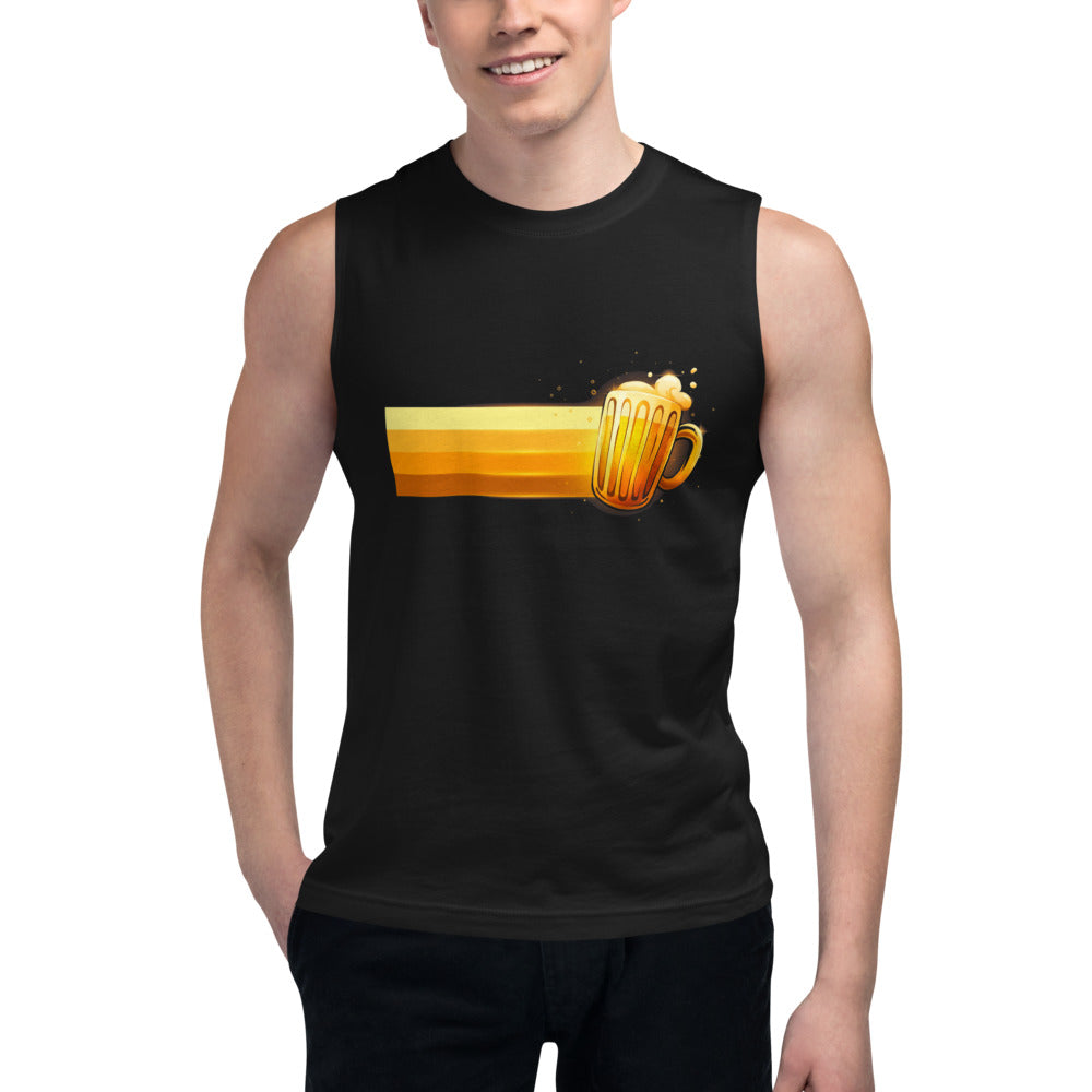 Sin Mangas Golden Beer Mug Foam - Modelo masculino