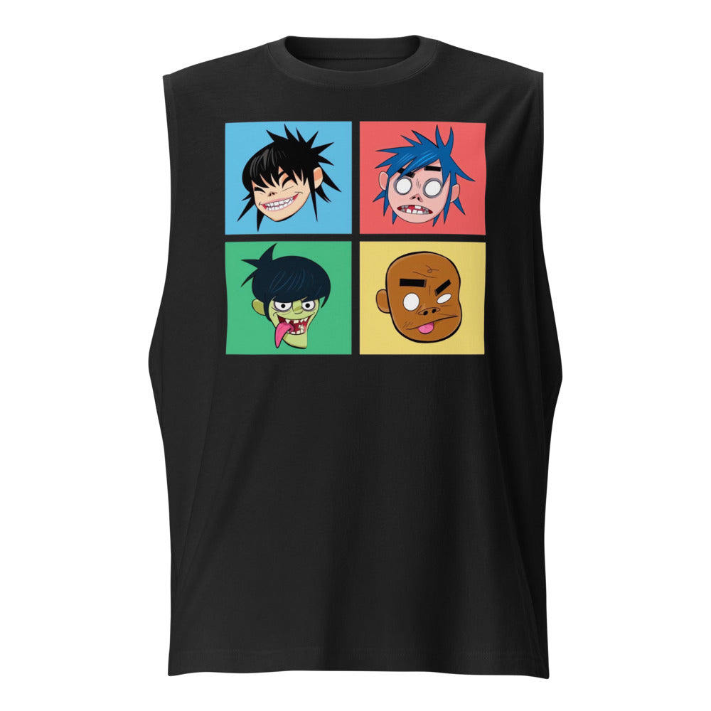 Sin Mangas Gorillaz Pop Art - Frente