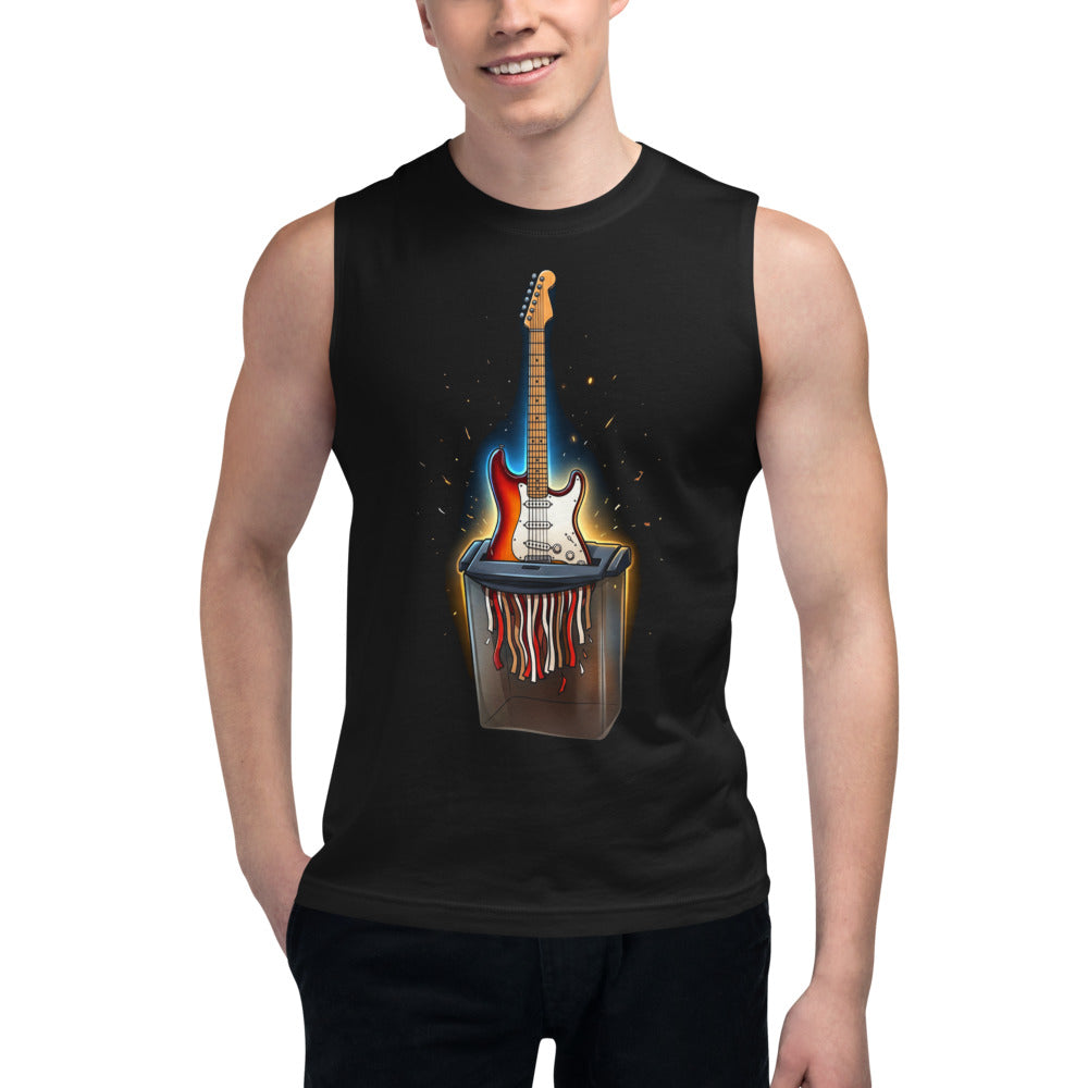 Sin Mangas Guitar Shredder Sunburst Paper Shredder - Modelo masculino