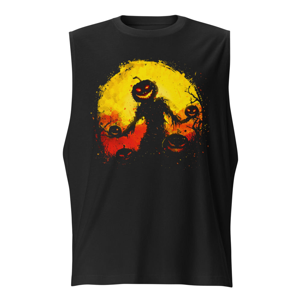 Sin Mangas Halloween Pumpkin Scarecrow Moon - Frente