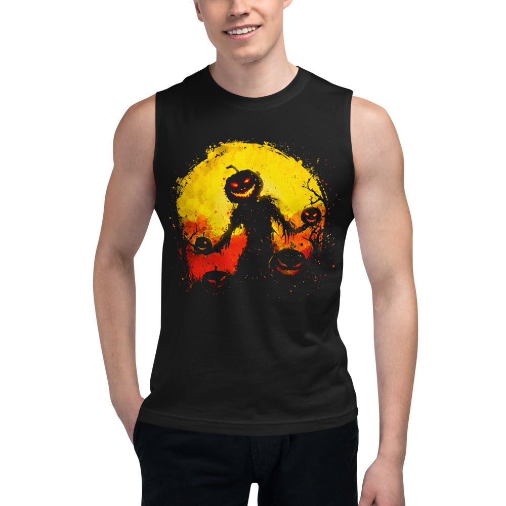 Sin Mangas Halloween Pumpkin Scarecrow Moon - Modelo masculino