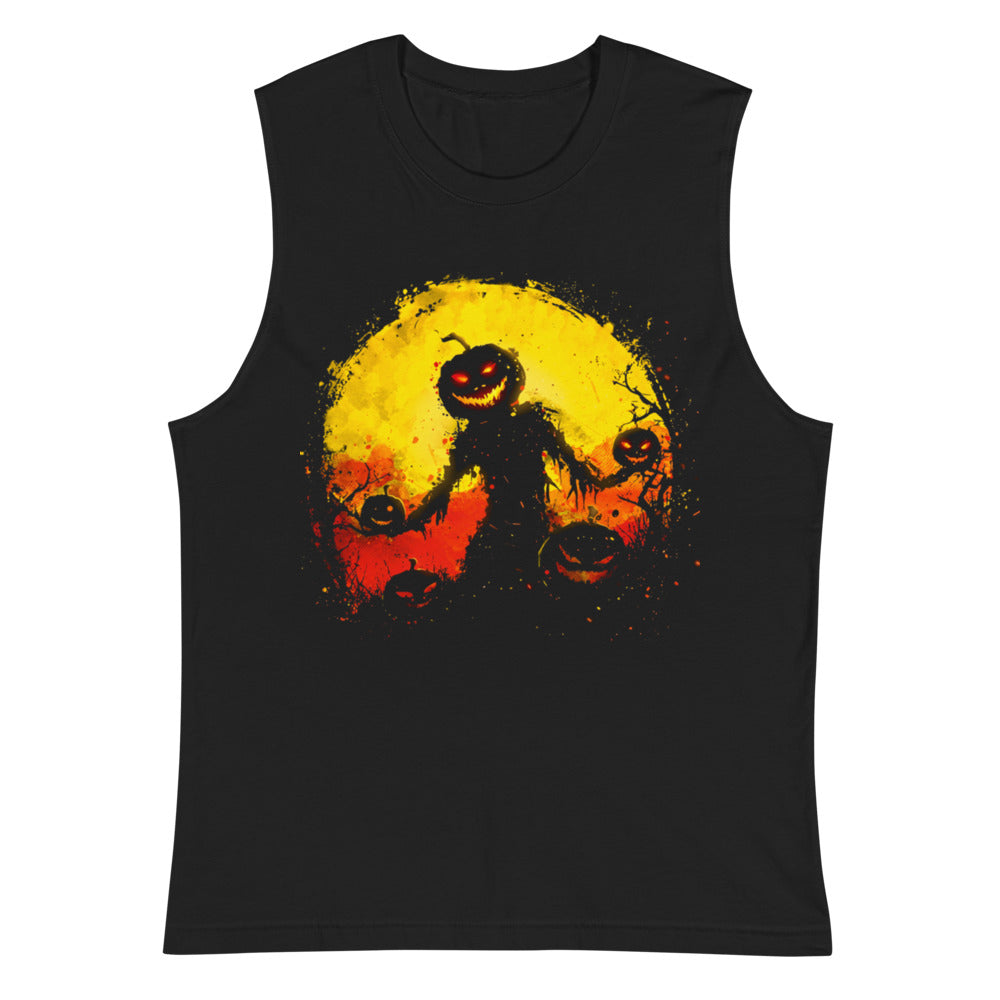 Sin Mangas Halloween Pumpkin Scarecrow Moon - Plano
