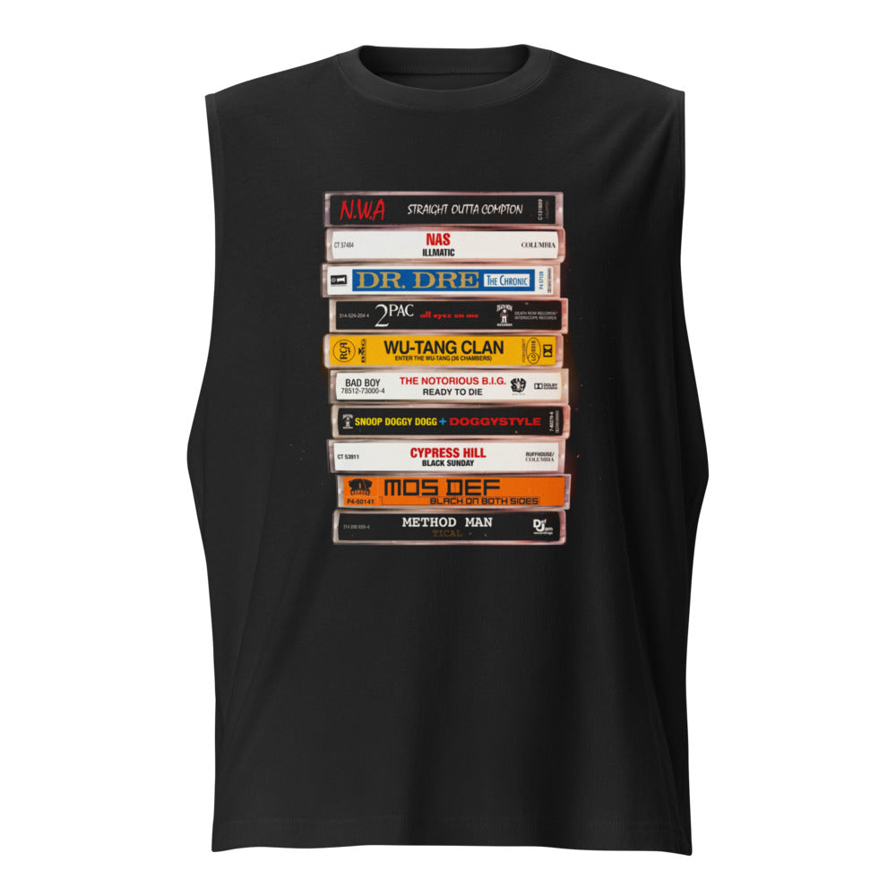 Sin Mangas Hip Hop Cassette Stack NWA 2Pac Wu-Tang - Frente