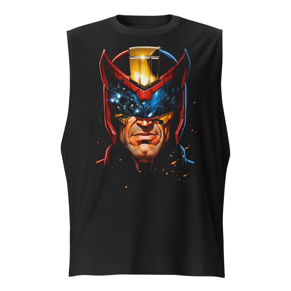 Sin Mangas Judge Dredd Golden Crest Helmet - Frente