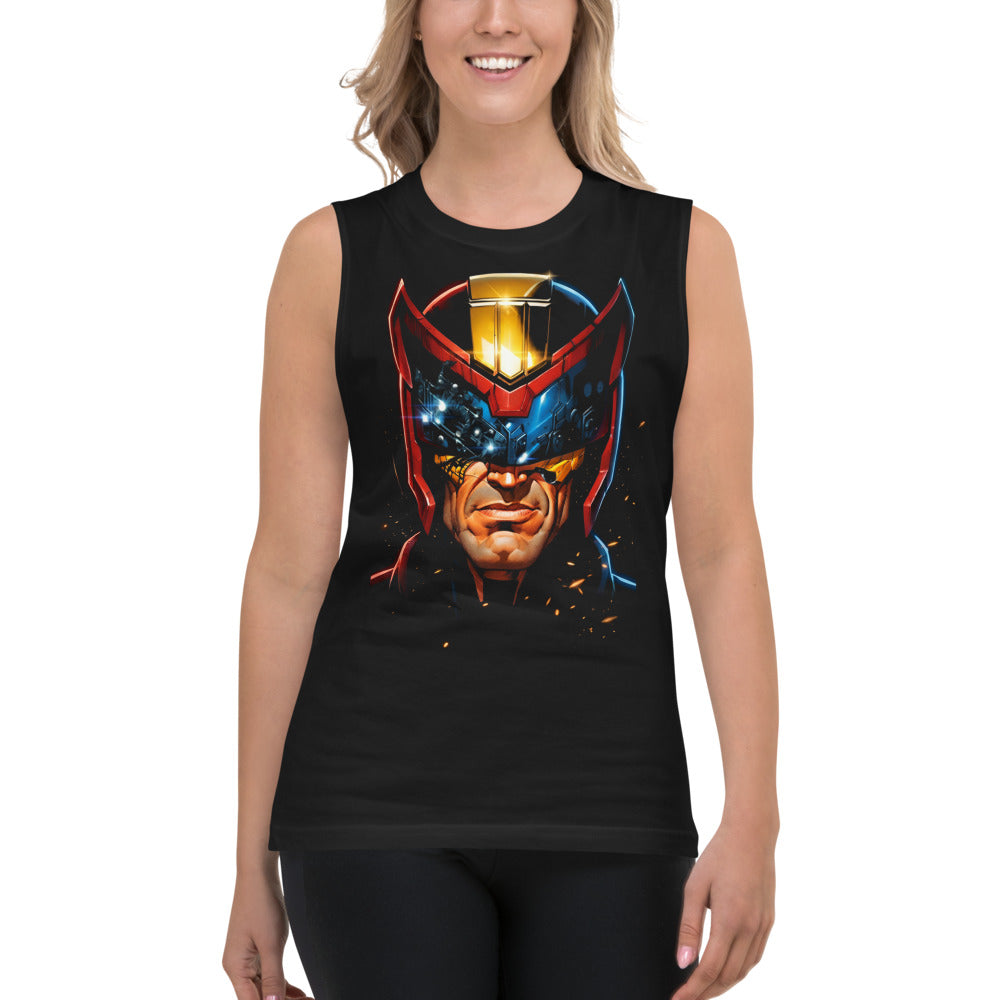 Sin Mangas Judge Dredd Golden Crest Helmet - Modelo femenina