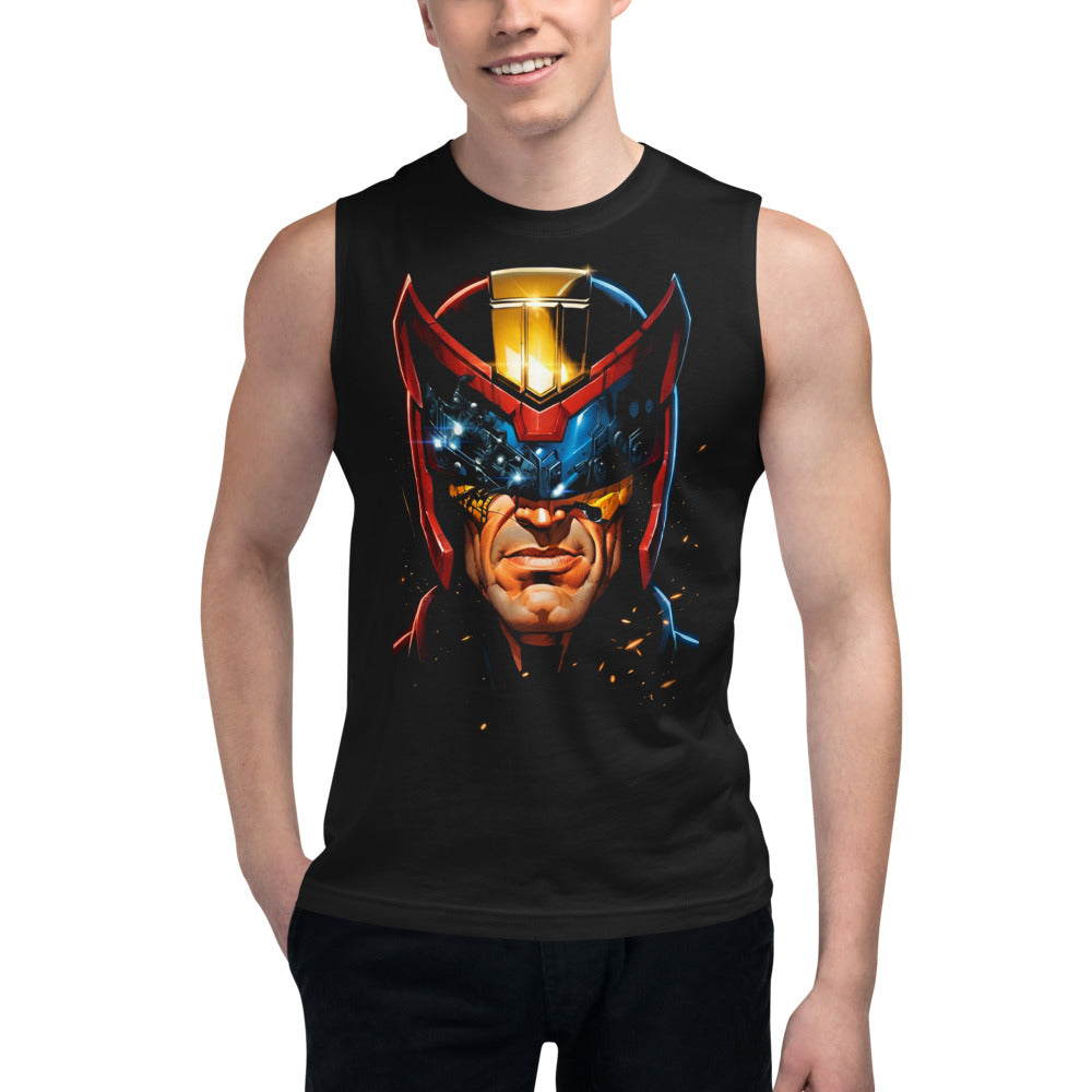 Sin Mangas Judge Dredd Golden Crest Helmet - Modelo masculino