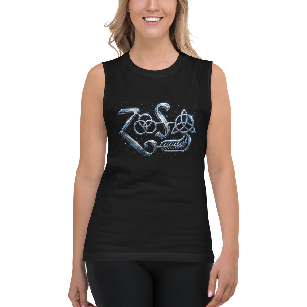 Sin Mangas Led Zeppelin Zoso Chrome Symbol - Modelo femenina