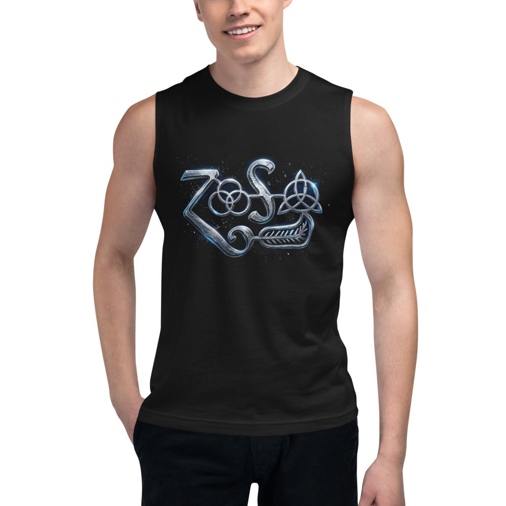 Sin Mangas Led Zeppelin Zoso Chrome Symbol - Modelo masculino