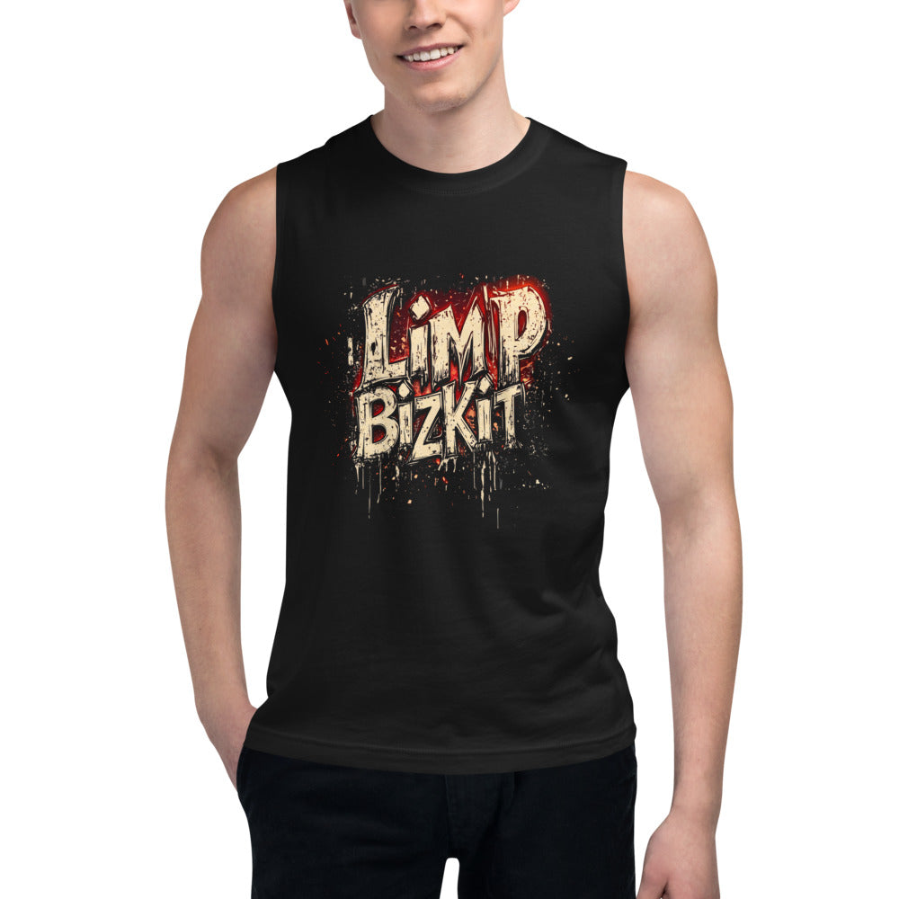 Sin Mangas Limp Bizkit Grunge Drip Red Glow - Modelo masculino