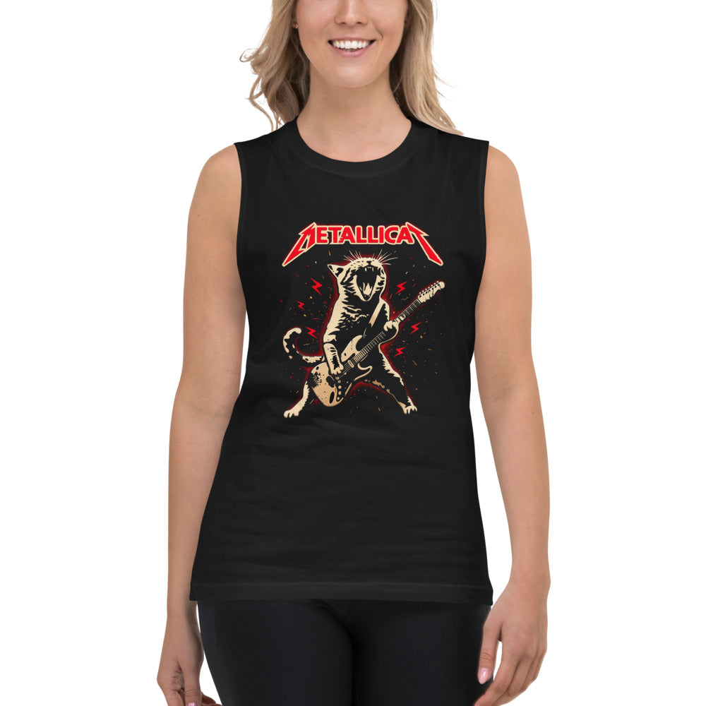 Sin Mangas Metallicat Screaming Cat Electric Guitar - Modelo femenina